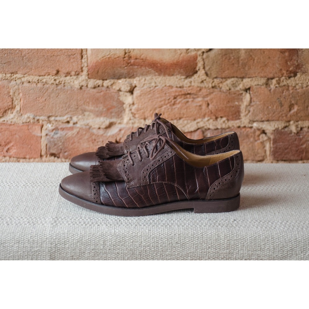 Enzo Angiolini vtg brown leather lace up oxford shoes size 6.5